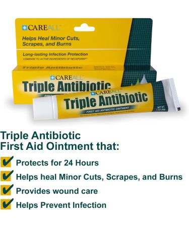 CareALL 1oz Triple Antibiotic Ointment - Pack of 3 | First Aid for Minor Scratches & Wounds | Prevents Infection - Compare to Leading Brand - Buy Online on GoSupps.com