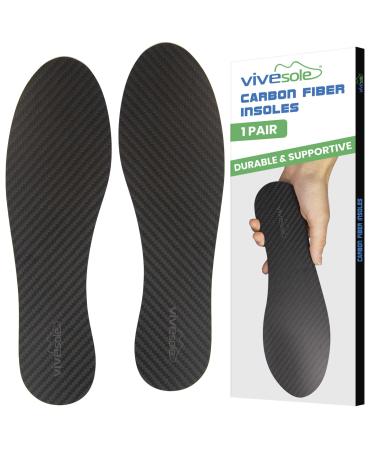 ViveSole Carbon Fiber Insoles for Men & Women (1 Pair) - Shoe Insert for Hallux Rigid Relief Foot Fracture Arthritis - Turf Toe Plate - for Sports Hiking Trekking Basketball 4X-Large
