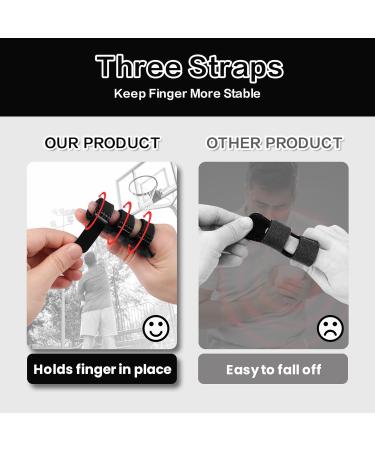 Trigger Finger Splint - Adjustable Finger Brace for Straightening & Supporting Index Middle Ring Finger - 4 Pack One Size - Black - Buy Online on GoSupps.com