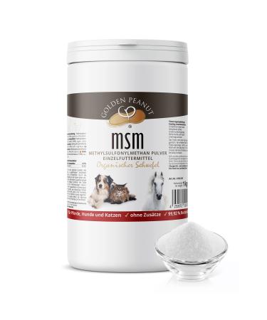 Golden Peanut MSM Methylsulfonylmethan powder 1 kg - for animals rain in purity 99.92% organic sulfur compound without Riesel aids