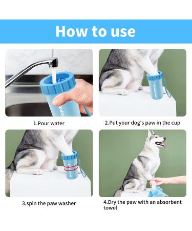 Paw Buddy Muddy Paw Cleaner for Dogs/Cats | Dog Paw Washer with 3 Absorbent Towels - Blue - Buy Online on GoSupps.com