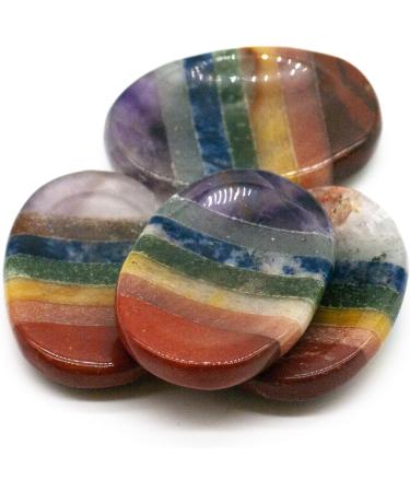 Seven Chakra Rainbow Worry Stone | Healing Crystals Gift for Stress Relief | Perfect Birthday or Anniversary Stocking Filler - Buy Online on GoSupps.com