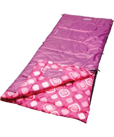 Coleman Kids 45F Sleeping Bag - Lightweight, Warm & Comfortable Camping Bag for Kids up to 5ft 5in - Machine Washable Pink Design - Buy Online on GoSupps.com