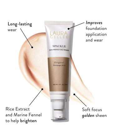 Laura Geller Spackle Super-Size Champagne Glow Primer - 2 Fl Oz - Hyaluronic Acid Makeup Primer for Long-Wear Foundation - Buy Online on GoSupps.com