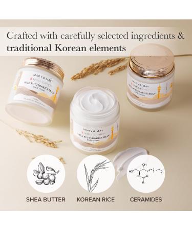 Mary&May SEOUL EDITION Shea Butter & Rice Bran Body Cream - Korean Vegan Boby Moisturizer for Dry and Sensitive Skin with Ceramide - Fragrance Free Body Butter 8.45oz. - Buy Online on GoSupps.com