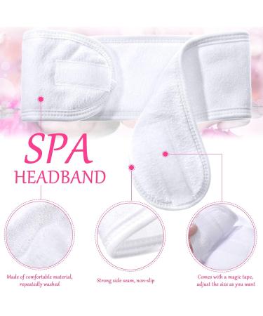 30 Pack Spa Headband | Facial & Makeup Headband for Shower & Sport | Adjustable Towel with Hook and Loop Non Slip | Bulk White Headbands - Buy Online on GoSupps.com
