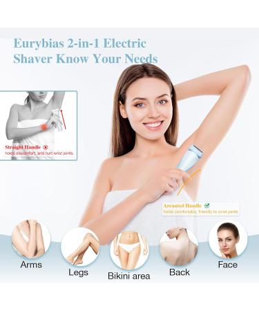 Buy Women's Electric Razor 2-in-1 | Cordless Bikini Trimmer Waterproof & Painless Hair Removal - Buy Online on GoSupps.com