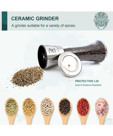 Soeos Salt and Pepper Grinder Set  Organic Whole Black Peppercorns  3.5oz (100g)  Himalayan Pink Salt  8oz (230g). USDA Organic Black Pepper  Non-GMO  Kosher Certified  Adjustable Coarseness Organic Whole Black Peppercorns - Buy Online on GoSupps.com