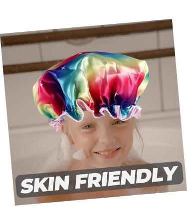 3-Piece FRCOLOR Double-Layer Satin Shower Cap Set for Women - Water-Proof, Breathable & Stylish Hair Protection - Buy Online on GoSupps.com