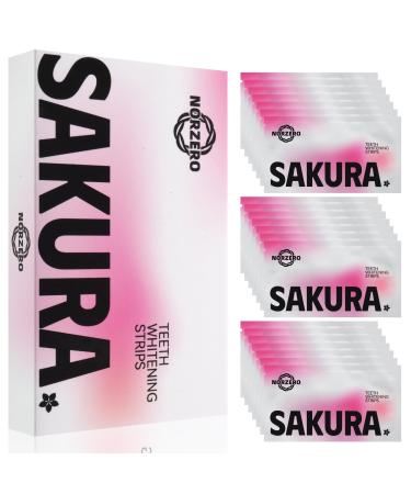 Teeth Whitening Strips 42 Strips Sensitivity Free/Deep Stains Removal/Enamel-Safe/Non-Slip/Dry Strip Technology/Sakura Flavor (21 Treatments) 1 Count (Pack of 42)