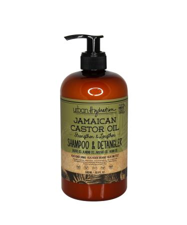 Urban Hydration Jamaican Castor Oil Shampoo and Detangler | Sulfate Paraben and Dye Free Cleanses Hydrates and Repairs Damage for Soft Strong and Shiny Hair All Hair Types 16.9 Fl Ounces