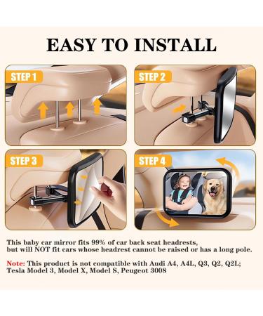 Buy Auvstar 360 Rotatable Baby Back Seat Mirror Frost-Proof Rearview Car Mirror with Metal Clip | Must-Have for New Parents | International Shipping Available - Buy Online on GoSupps.com