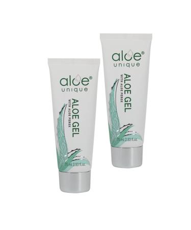 Set of 2 Aloe Gel with Aloe Ferox (richer than Aloe Vera Gel) - Natural skin care for face & body - Vegan perfume & paraben free not tested on animals 100% natural wild growth - 2x 75ml