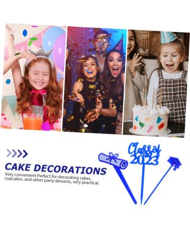 Toyvian 30pcs 2023 Graduation Cake Insert Graduation Dessert Topper 2023 Graduation Class of 2023 Decorations Graduation Cakes Toppers Graduation Cupcake Pick Cupcakes Graduate Delicate 7.6X4CM Blue - Buy Online on GoSupps.com