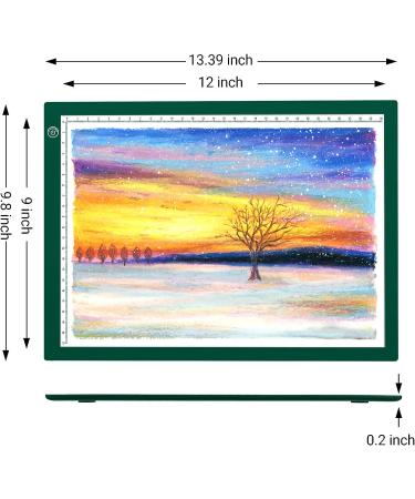 RTjoy A4 LED Light Pad - USB Powered Drawing Board for Diamond Painting & Vinyl Weeding - Adjustable Brightness Tracing Box for Embossing & Stenciling - Green - Buy Online on GoSupps.com