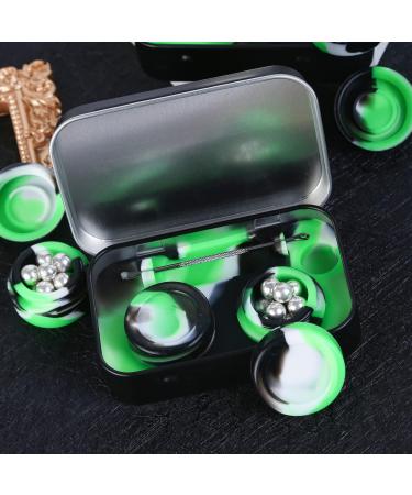 HOKING Portable Wax Carving Kit with Non-Stick Silicone Container Jars - 2pcs Set with Stainless Steel Spoons - Double-Headed Multicolor Design - Buy Online on GoSupps.com