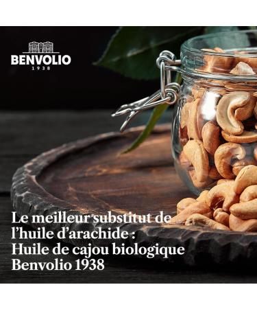 BENVOLIO - Organic Cashew Oil - 500ml - Sustainable Alternative to Organic Peanut Oil High Smoke Point and Thermal Stability for Frying and Cooking Cashew (1 Organic Cashew) - Buy Online on GoSupps.com