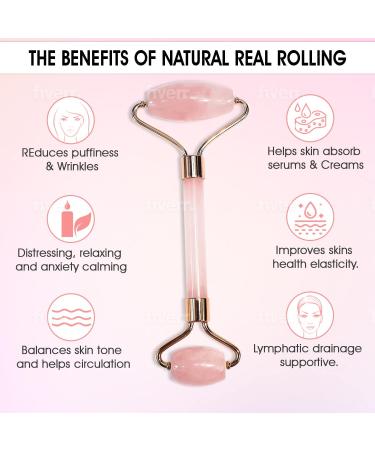 Buy Rose Quartz Roller & Gua Sha - Facial Beauty Tools for Skin Care Relaxation & Anti-Aging - Buy Online on GoSupps.com