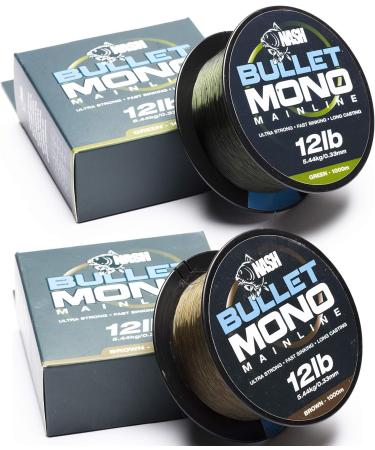 Nash Bullet Mono Mainline Brown 1000m - High Strength Fishing Line 12.0 lbs for Ultimate Performance - Buy Online on GoSupps.com