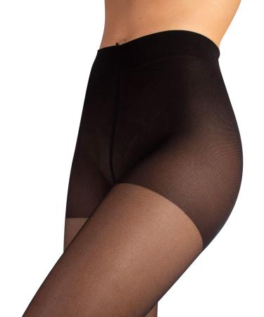 Calzitaly Women's Medical Support Tights | 10-14 mmHg Graduated Compression Pantyhose | 140 Den | XXL Black - Buy Online on GoSupps.com