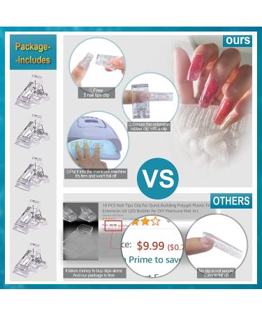 6-in-1 Poly Gel Nail Kit with Slip Solution Liquid - Includes Brush and Nail Tips Clip - DIY Poly Extension Gel Nails - Buy Online on GoSupps.com