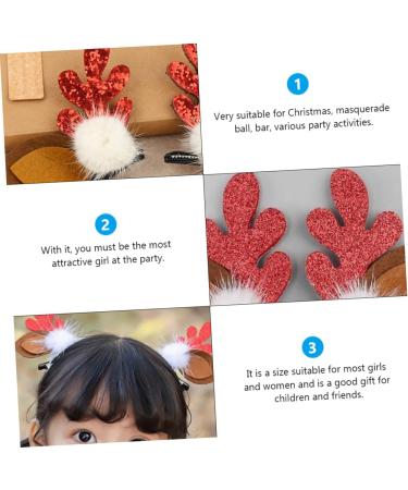 minkissy 4 Pairs Christmas Antler Hair Reindeer Hair Clips Reindeer Cosplay Costume Reindeer Barrette Hair Clips for Girls Party Headdress Antlers Headband Flocked Plastic Woman - Buy Online on GoSupps.com