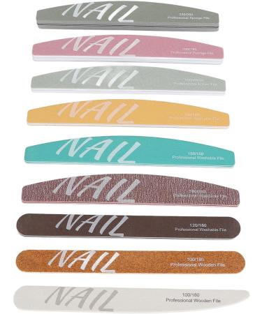 9 Piece Nail File Set Professional Washable Nail Buffer Set with Different Shape Gel Nail File Kit Manicure Tool for Home Salon - Buy Online on GoSupps.com