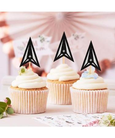 Ercadio 24 Pack Military Emblem Cupcake Toppers Silver Black Air Force Cupcake Picks Army Navy Cake Toppers Air Force Emblem Theme Retirement Birthday Party Cake Decorations Supplies Pattern 5 - Buy Online on GoSupps.com