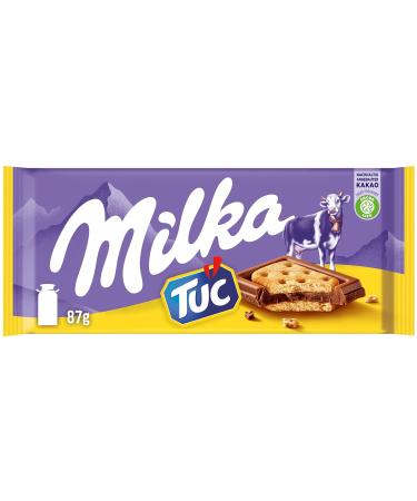 Milka Alpine Milk Chocolate & TUC Crackers - 18 x 87g | Delicate Chocolate & Salted Crackers Bundle - Buy Online on GoSupps.com