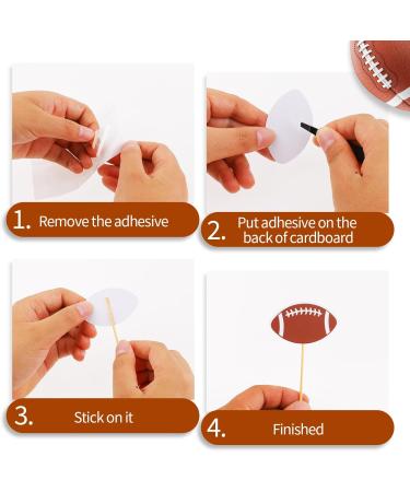 Abeillo 48Pcs Cupcake Toppers Birthday Party Cake Toppers Happy Birthday Cake Decorations American Football Birthday Cupcake Food Picks for Kids - Buy Online on GoSupps.com