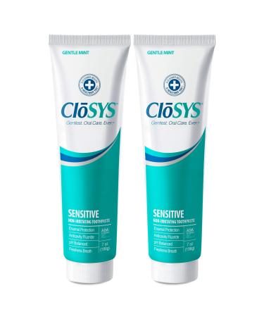 CloSYS Fluoride Toothpaste 7 Ounce (2 Pack) Gentle Mint Whitening Enamel Protection Sulfate Free 7 Ounce (Pack of 2)