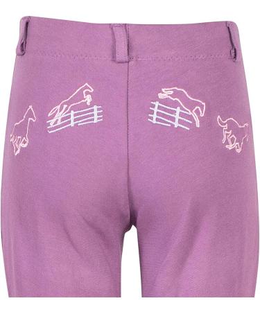 TuffRider Kids Cotton Embroidered Pull-On Jods 8 Purple - Comfortable and Stylish Riding Pants for Children - Buy Online on GoSupps.com