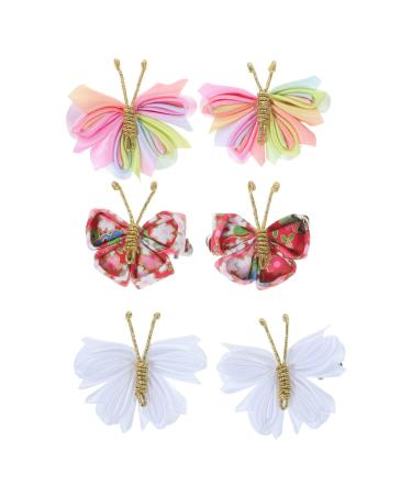 MERRYHAPY 3 Pairs Mini Hair Clip for Kids Butterfly Hair Pin 90s Hair Accessories Trendy Decor Hair Decorations Toddler Hair Accessories Hair Clips Baby Fabric Flash Issue Card