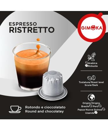  Gimoka Gimoka - Compatible For Nespresso - Aluminium Capsules - 100 Capsules - RISTRETTO Flavour - Intensity 11 - Made In Italy - Buy Online on GoSupps.com