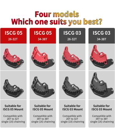 MUQZI Bash Guard Mountain Bike Chainring Protector Red ISCG03 34-38T | ISCG05/ISCG03 Mount 26-32T/34-38T - Buy Online on GoSupps.com