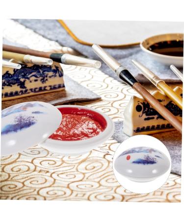 Didiseaon Ink Pad Box Red Paste Ink Ceramics to Paint Craft Ink Pad Travel Jars for Creams Ceramics Cosmetic Containers Travel Containers for Creams White Seal Powder Bottle - Buy Online on GoSupps.com