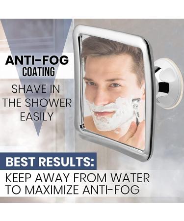 Mirrorvana Fogless Shower Mirror for Shaving | Anti-Fog, Shatterproof, 360 Swivel | 6.3x6.3 (Chrome) - Buy Online on GoSupps.com