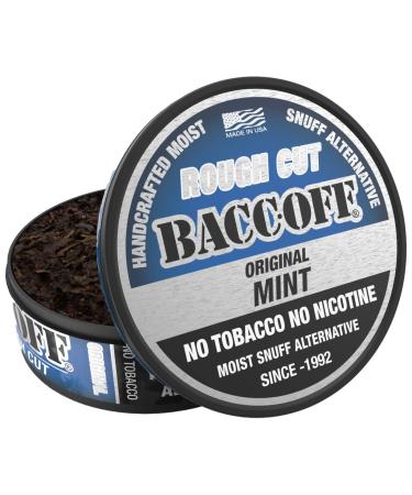 BaccOff, Original Mint Rough Cut, Premium Tobacco Free, Nicotine Free Snuff Alternative (5 Cans) Mint Rough Cut 1.1 Ounce (Pack of 5)