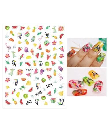 10 Sheets Summer Fruit Nail Art Stickers - Strawberry Lemon & Watermelon Designs for Kids & Women | Self-Adhesive Manicure Decals - Perfect Gift - Buy Online on GoSupps.com