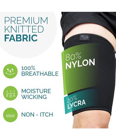Thigh Compression Sleeve for Men & Women | Sciatica Pain Relief, Leg Injury Support | X-Large Black - Buy Online on GoSupps.com