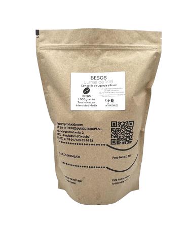 CAFE SIN INTERMEDIARIOS CAFE SIN INTERMEDIARIOS - Besos - Colombian Coffee Beans for Automatic Coffee Machines 1kg - Weekly Roasting - Packaged and Ground for Shipping - Medium Flavor Intensity