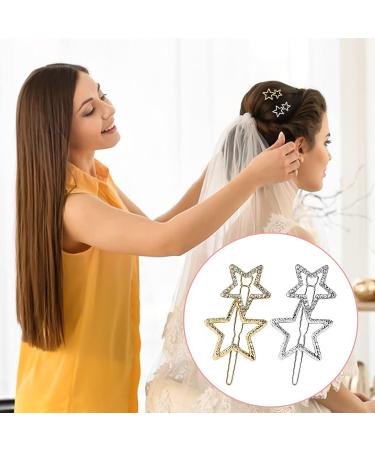 Hollow Star Hair Clips - Non-Slip Metal Geometric Barrettes with Rhinestones (8Pcs) - Stylish Hair Accessories for Women and Girls - Buy Online on GoSupps.com