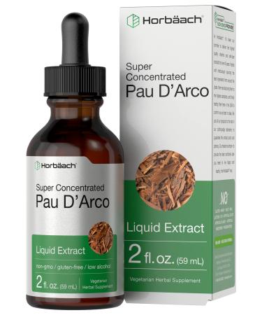 Horb ach PAU D'Arco Extract | 2 fl oz Liquid Drops | Vegetarian Non-GMO Gluten Free | Tabebuia avellanedae Supplement