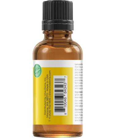 Viva Doria 100% Pure Lemon Essential Oil - Food Grade Undiluted 30 mL - Premium USA Lemon Oil for Cooking & Aromatherapy - Buy Online on GoSupps.com