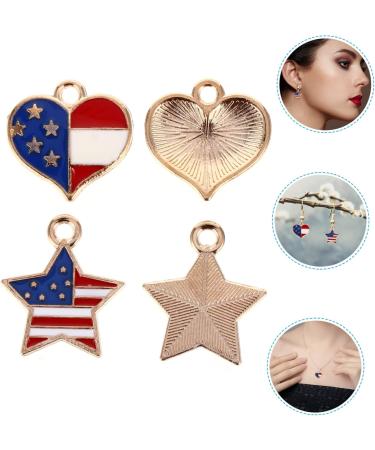 Abaodam 20pcs lock key pendant american flag suit patriotic charm Pendant Charms Heart-shaped antique 1.8X1.5cm As Shown - Buy Online on GoSupps.com