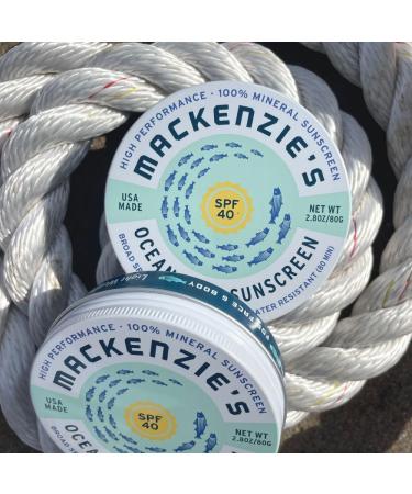 MacKenzie's SPF 40 Ocean Safe Sunscreen Tin - Mineral Based - Eco Friendly - Gifts for Fishermen - Gifts for Men - Applies Sheer - Buy Online on GoSupps.com