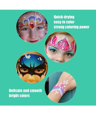  Generisch Face Paint Kit - Face Paint Makeup Kit 12 Grids Palette Washable Cosmetics Face Paint Non-Toxic Reliable Color | Stencils for Halloween Birthday Theatre - Buy Online on GoSupps.com