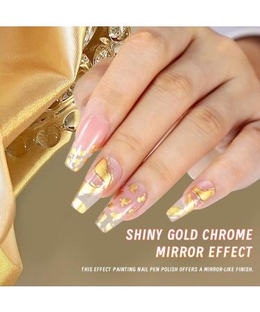 U-Shinein Nail Art Pen Nail Graffiti Drawing Pen Silky Super Glossy Graffiti Pen Metallic Nail Art Drawing Pen Nail Art DIY Manicure Tool Golden - Buy Online on GoSupps.com