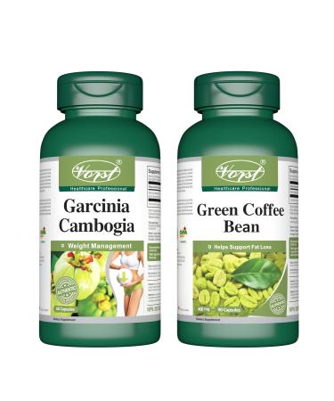 VORST Garcinia Cambogia 60 Capsules and Green Coffee Bean 90 Capsules (Combo Bundle 2 bottles)