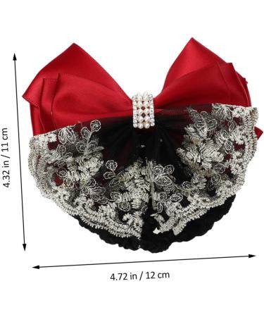 POPETPOP Hair Net Flower Hairnet Bowknot Decor Hair Nets Hair Pin Hair Bun Net Hair Bun Cover Hair Bun Bowknot Net Hair Bun Bowknot Cover Lace Bow Tie Crape Flower Head Nurse Hairpin - Buy Online on GoSupps.com